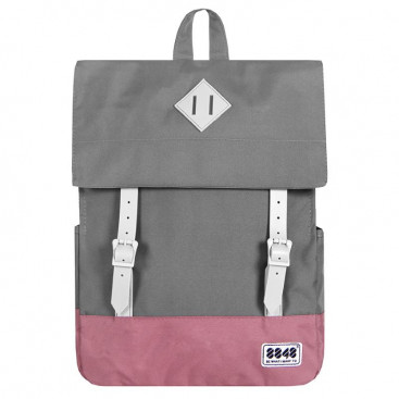 Рюкзак 8848 серо розовый с фирменным пятачком на крышке173-002-040